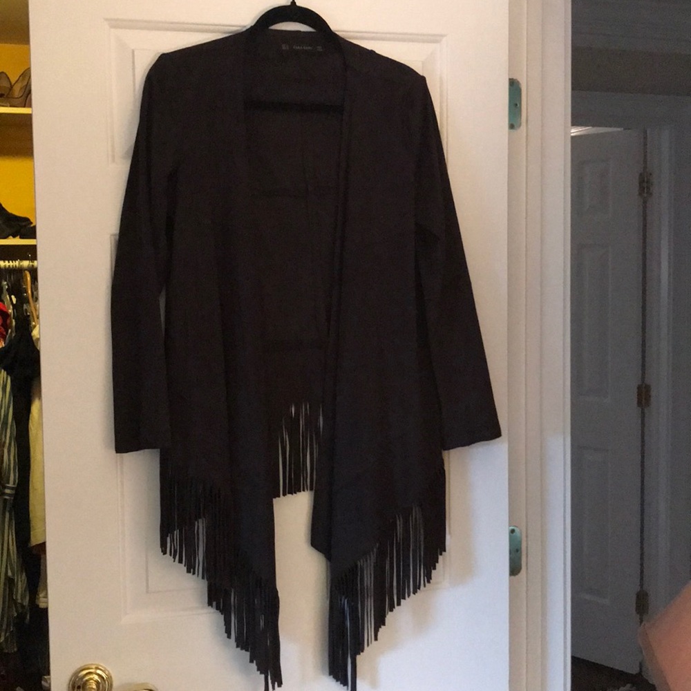 Zara Fringe faux suede jacket